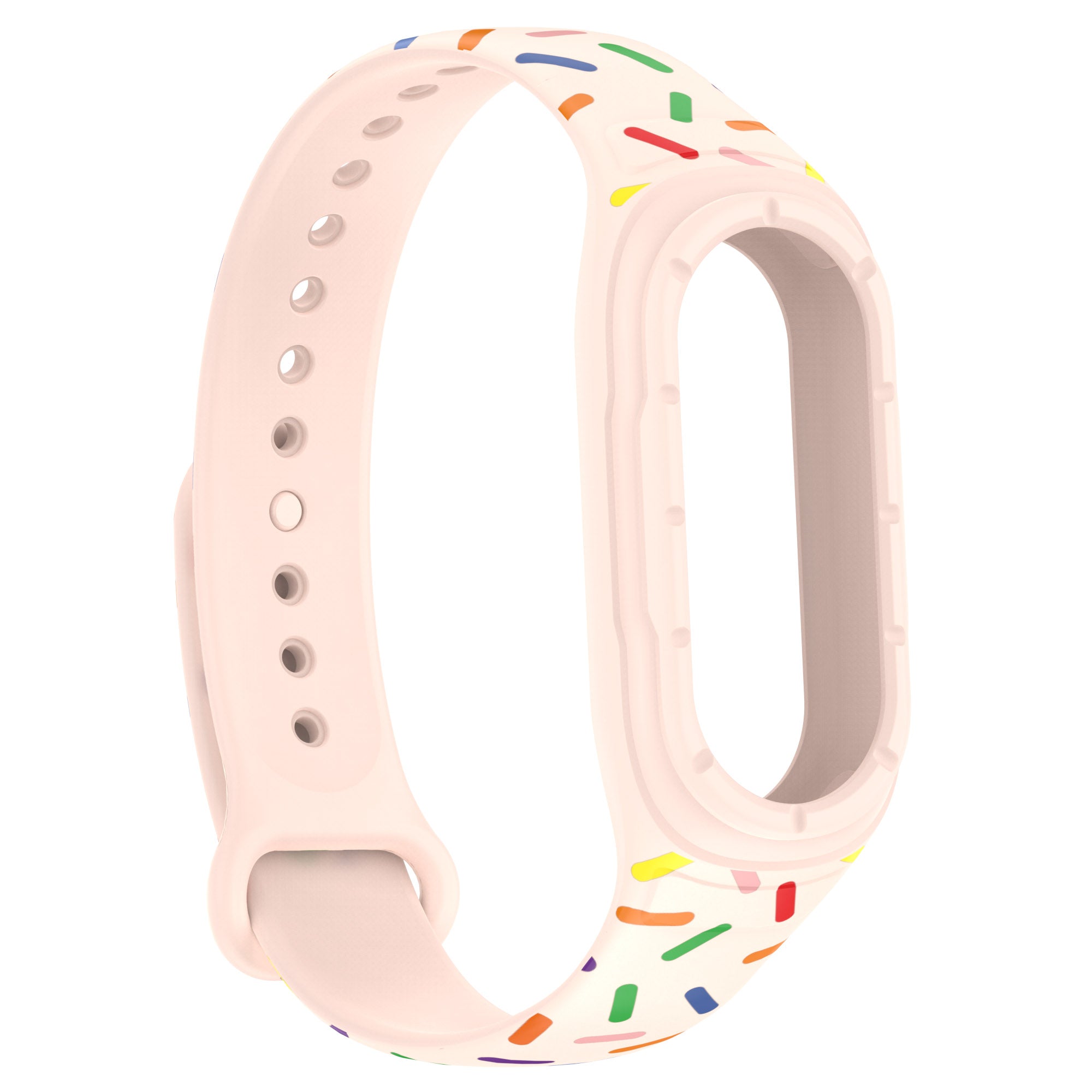 Uniqkart for Xiaomi Smart Band 8 Integrated Silicone Strap Colorful Spotted Replacement Wrist Band - Light Pink Uniqkart for Xiaomi Smart Band 8 Integrated Silicone Strap Colorful Spotted Replacement Wrist Band - Light Pink